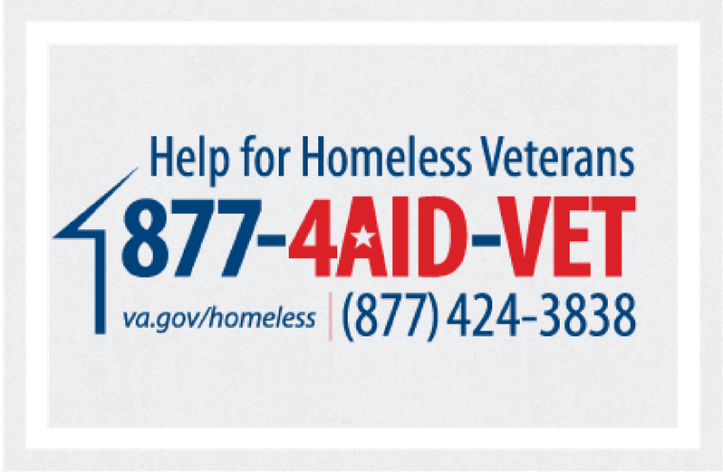 VA Homeless Programs If you are a Veteran who is homeless or at imminent risk of homelessness, we strongly encourage you to contact the National Call Center for Homeless Veterans at (877) 4AID-VET (877-424-3838) for assistance.