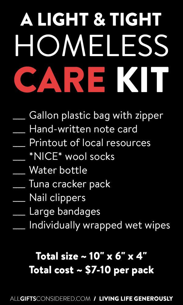 IDEAD: Homeless Care Kit - Light & Tight Pinterest
