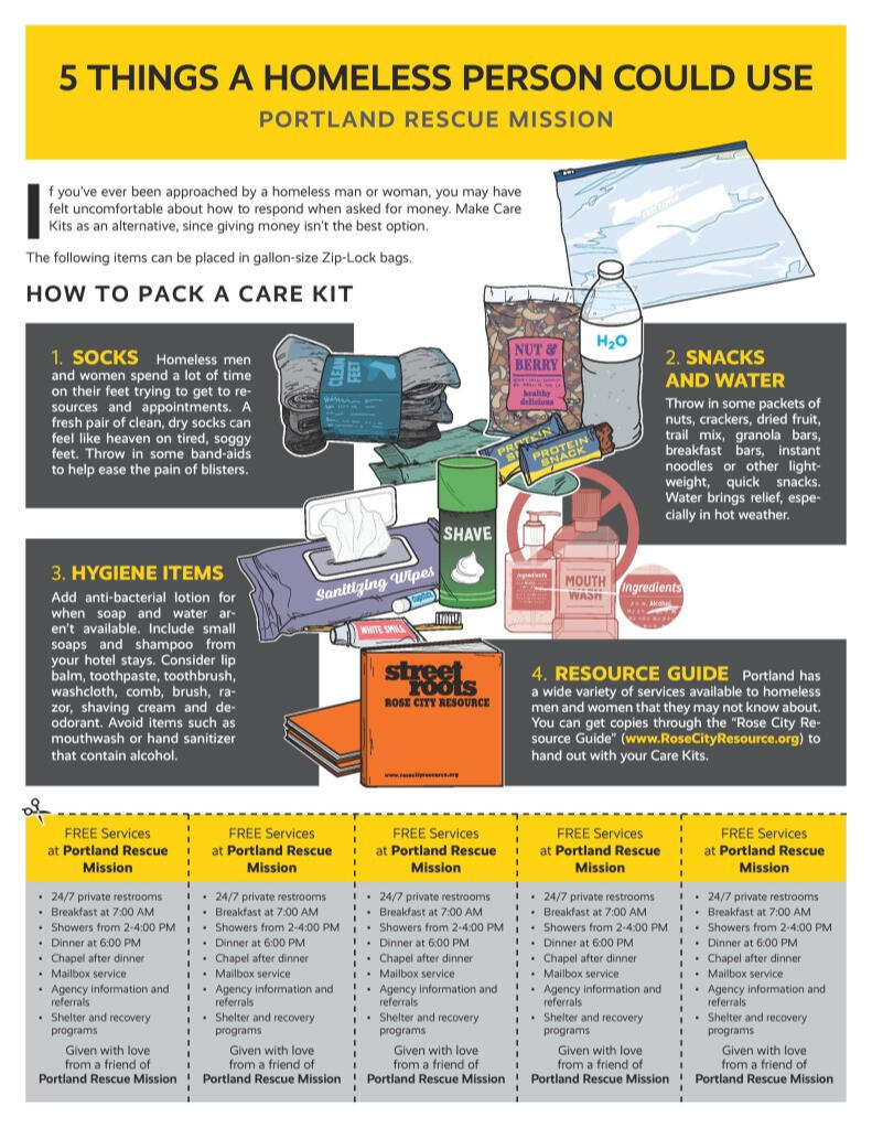 Critical Resource Kits for the Homeless - Portland-OR Community Resources